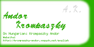 andor krompaszky business card